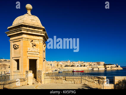 La Guardiola e Grand Harbour Valletta, capitale europea della cultura nel 2018, Malta, Europa Foto Stock