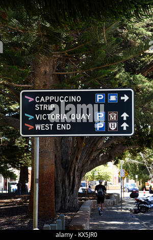 Indicazioni per cappuccino strip in Freemantle Foto Stock