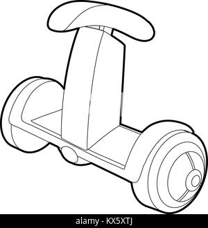 Ecologia segway icona, stile contorno Illustrazione Vettoriale