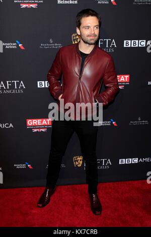 Los Angeles, CA, Stati Uniti d'America. Il 6 gennaio, 2018. Sebastian Stan presso gli arrivi per il BAFTA Los Angeles Tea Party, Four Seasons Hotel Los Angeles at Beverly Hill, Los Angeles, CA 6 gennaio 2018. Credito: Priscilla concedere/Everett raccolta/Alamy Live News Foto Stock