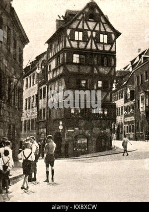 Norimberga (Nürnberg), Baviera, Germania nazista - edifici medievali nel 1932 Foto Stock