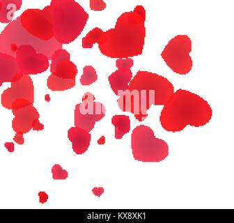 Cuore rosso design ad angolo per sfondo festivo Illustrazione Vettoriale