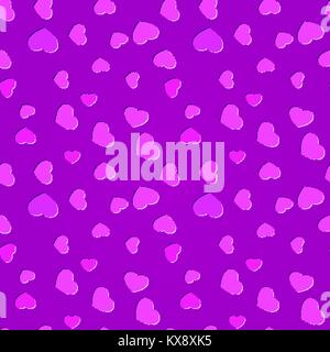 Seamless sparsi cuori pattern. Vivace sfondo amore Illustrazione Vettoriale