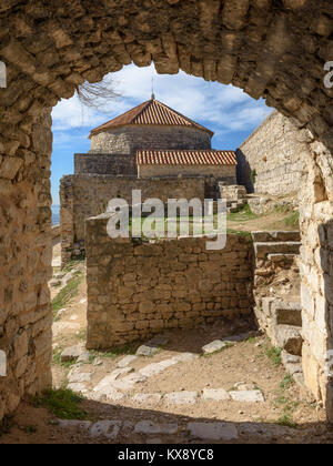 San Vid Chiesa, Klis fortezza vicino a Spalato, Croazia Foto Stock