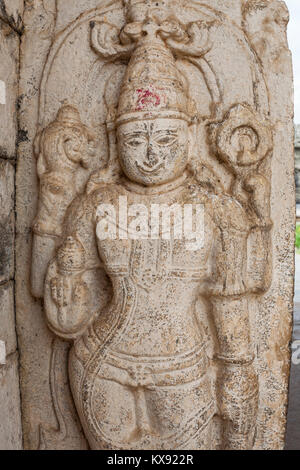 India, Karnataka, Javagal, Lakshminarasimha tempio, dettaglio Foto Stock