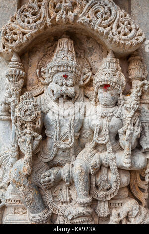 India, Karnataka, Javagal, Lakshminarasimha tempio, dettaglio Foto Stock