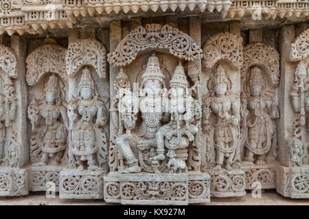 India, Karnataka, Javagal, Lakshminarasimha tempio, dettaglio Foto Stock