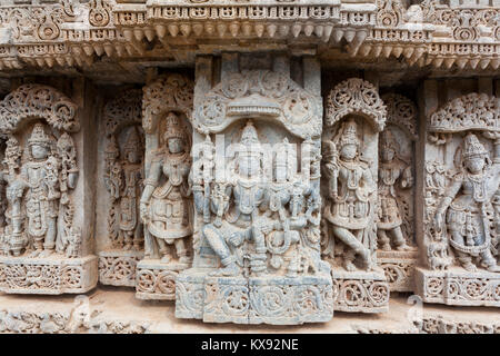 India, Karnataka, Javagal, Lakshminarasimha tempio, dettaglio Foto Stock