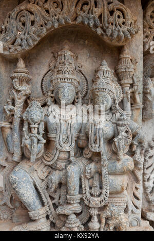 India, Karnataka, Javagal, Lakshminarasimha tempio, dettaglio Foto Stock