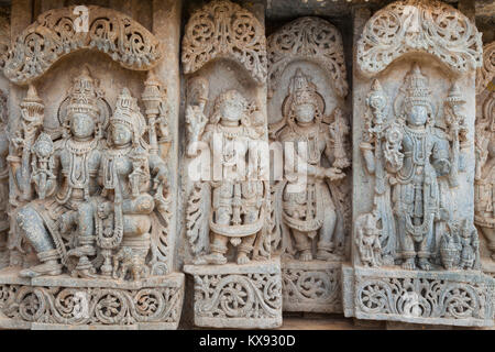 India, Karnataka, Javagal, Lakshminarasimha tempio, dettaglio Foto Stock