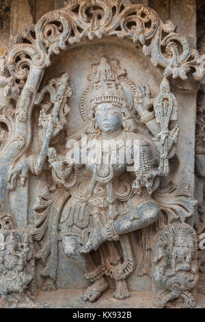 India, Karnataka, Javagal, Lakshminarasimha tempio, dettaglio Foto Stock