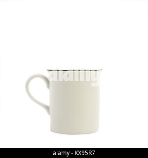 Tazza bianca su sfondo bianco Foto Stock