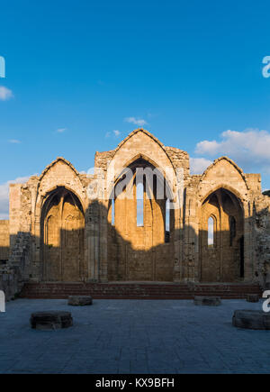 La chiesa di Panagia (Vergine) dei burgh nella città vecchia di Rodi Grecia Foto Stock