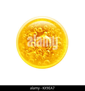 Olio di bolle all'interno di una grande bolla di olio isolati su sfondo bianco. Foto Stock