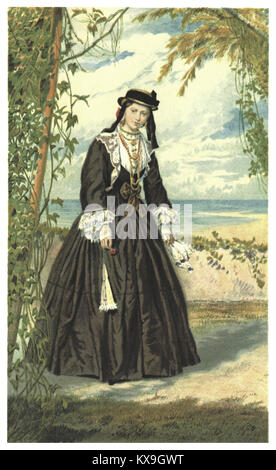 Fotografia che raffigura 51 ragazze di Orebic, Croazia, vestite con abiti da lutto, illustrando pratiche culturali legate al dolore e alle tradizioni funebri. Foto Stock