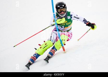 Kranjska Gora, Slovenia. 07Th gen, 2018. Gabriela Capova della Repubblica ceca compete sul corso durante la gara di Slalom al 54th Golden Fox FIS World Cup a Kranjska Gora, Slovenia il 7 gennaio 2018. Credito: PACIFIC PRESS/Alamy Live News Foto Stock