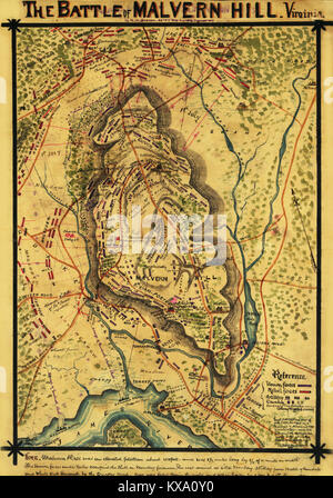 Battaglia di Malvern Hill, Virginia. Ha combattuto il 30 giugno e il 1 luglio 1862. Foto Stock