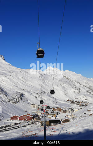 Vorarlberg Austria - 29 dicembre 2017: Arlberg Ski Area Foto Stock