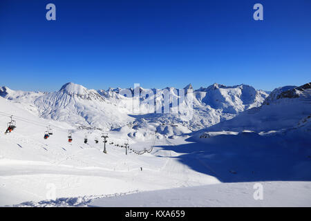 Vorarlberg Austria - 29 dicembre 2017: Arlberg Ski Area Foto Stock