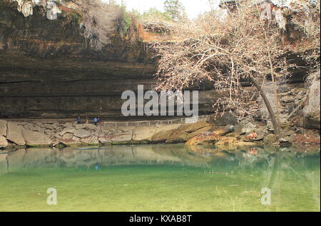 Roccia calcarea formazione e cascata a Hamilton Pool preservare nei pressi di Austin in Texas. Foto Stock