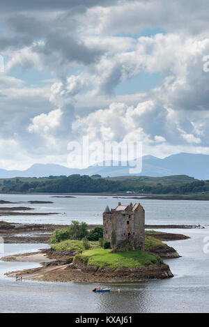 Castle Stalker in Loch latch, Scozia, Gran Bretagna Foto Stock