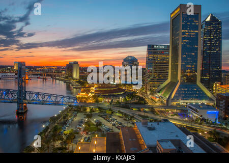 Tramonto, Cityscape, Jacksonville, Florida, Stati Uniti d'America, da Bill Lea/Dembinsky Foto Assoc Foto Stock
