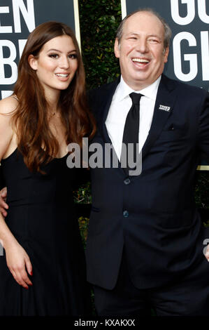Hans Zimmer e sua moglie Suzanne frequentare il settantacinquesimo Annuale di Golden Globe Awards tenutosi presso il Beverly Hilton Hotel il 7 gennaio 2018 a Beverly Hills, la California. Foto Stock