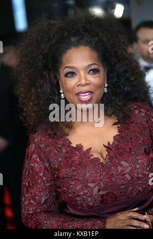 Londra, Gran Bretagna. 16 feb 2014. Noi intrattenitore e attrice Oprah Winfrey pone nella sala stampa del 66 annuale di British Academy Film Awards aka il EE British Academy Film Awards aka Baftas at Royal Opera House di Londra, Gran Bretagna, 16 febbraio 2014. Credito: Hubert Boesl - nessun filo servizio | in tutto il mondo di utilizzo/dpa/Alamy Live News Foto Stock