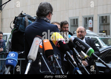 Sondierungsgespräche a Berlino, Germania. Il 9 gennaio, 2018. Foto di "parlare esplorativa", dotate di: Martin Schulz (SPD), Dove: Berlino /Germania, quando: 09.01.2018 Credito: Tahsin Ocak/Alamy Live News Foto Stock