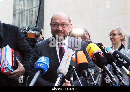 Sondierungsgespräche a Berlino, Germania. Il 9 gennaio, 2018. Foto di "parlare esplorativa", dotate di: Martin Schulz (SPD), Dove: Berlino /Germania, quando: 09.01.2018 Credito: Tahsin Ocak/Alamy Live News Foto Stock