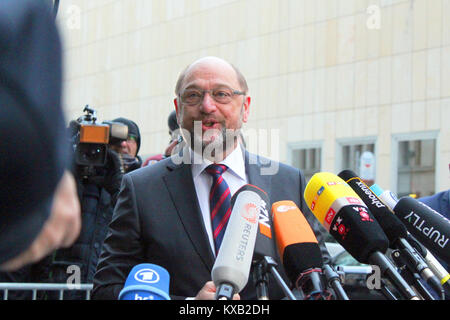 Sondierungsgespräche a Berlino, Germania. Il 9 gennaio, 2018. Foto di "parlare esplorativa", dotate di: Martin Schulz (SPD), Dove: Berlino /Germania, quando: 09.01.2018 Credito: Tahsin Ocak/Alamy Live News Foto Stock