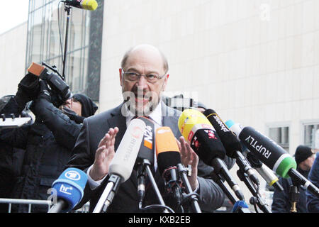 Sondierungsgespräche a Berlino, Germania. Il 9 gennaio, 2018. Foto di "parlare esplorativa", dotate di: Martin Schulz (SPD), Dove: Berlino /Germania, quando: 09.01.2018 Credito: Tahsin Ocak/Alamy Live News Foto Stock