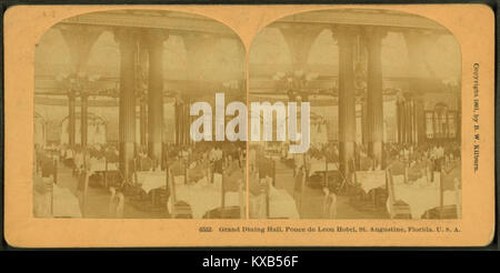 Grand Sala da pranzo, Ponce de Leon Hotel, St. Augustine, Florida, da Robert N. Dennis raccolta di vista stereoscopica Foto Stock