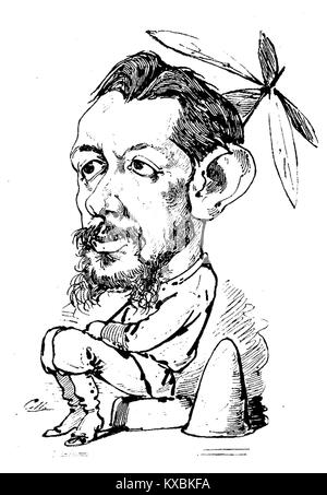 Un'immagine ritagliata da una rivista satirica di Madrid pubblicata il 6 marzo 1881. La pubblicazione presenta contributi di Cilla, García e Santisteban, che riflettono l'umorismo spagnolo e il giornalismo illustrato della fine del XIX secolo. Foto Stock