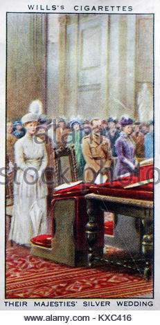 Il regno di Re Giorgio V - La Loro Maestà nozze d'argento 1918 Foto Stock