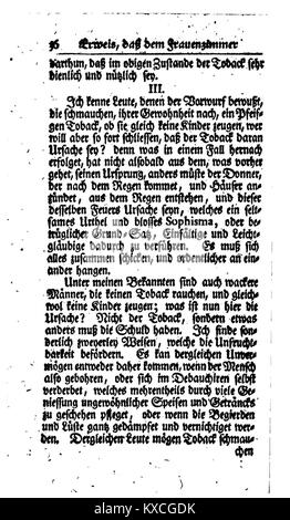 Un segmento di "Vernünftige Untersuchung Frauen Rauchen", un testo tedesco che esplora le discussioni culturali e mediche sulle donne e le abitudini di fumo nell'Europa dei primi anni del XX secolo. Foto Stock