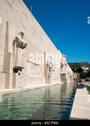 Il muro dei Riformatori vista generale, Ginevra Foto Stock