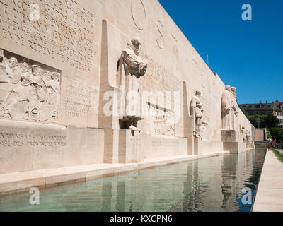 Il muro dei Riformatori vista generale, Ginevra Foto Stock