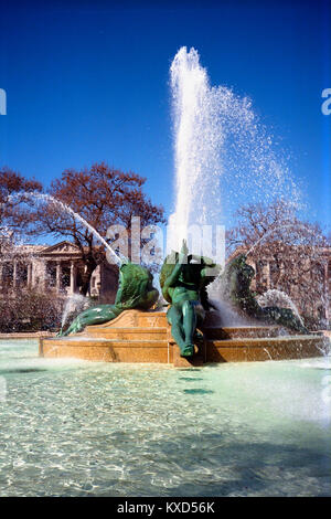 Swann Memorial Fontana nel cerchio di Logan, Logan Square, Philadelphia, Pennsylvania Foto Stock