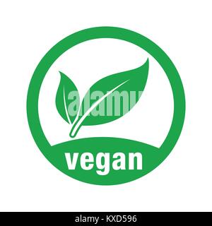 Icona per il cibo vegan, vettore alimentare vegano. Vegane. Illustrazione Vettoriale