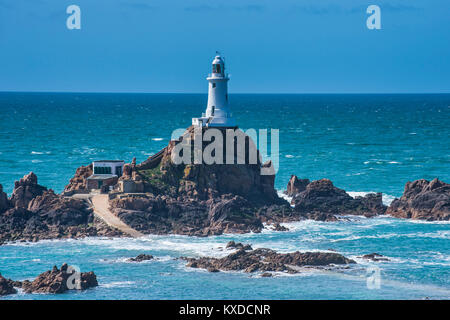 La Corbiere lighthouse,Jersey,Isole del Canale,Regno Unito Foto Stock