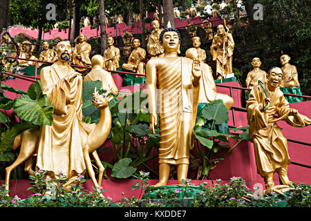 HONG KONG, CINA - 19 Marzo: Statue presso il Monastero dei Diecimila Buddha in Hong Kong in marzo, 19, 2013, Hong Kong, Cina. Si tratta di uno tra i più popolari Foto Stock