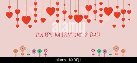 Il giorno di San Valentino la vendita dello sfondo. Modello di pagina di intestazione holiday sconto. San Valentino vendita di cuore dello shopping. Illustrazione Vettoriale. Illustrazione Vettoriale