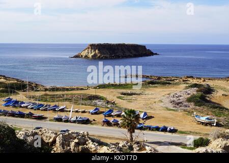 L'isola di Yeronissos, Agios Georgios, Cipro Foto Stock