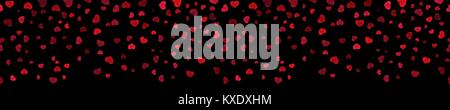 Pioggia di heart-shaped coriandoli banner illustrazione design Illustrazione Vettoriale