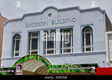 Art Deco Emerson Buillding su Emerson Street, Napier, Nuova Zelanda Foto Stock