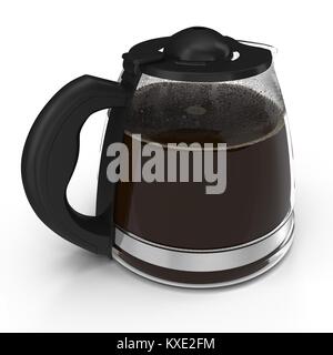 Caraffa di caffè sul bianco. 3D illustrazione Foto Stock
