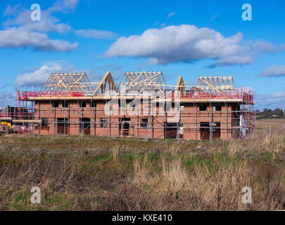 Costruzione di una fila di case, Grantham, Lincolnshire Foto Stock