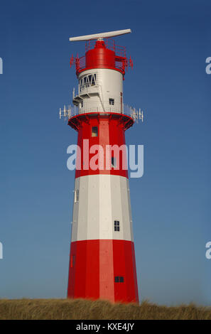 Il piccolo faro del tedesco nel Mare del nord dell'isola di Borkum Foto Stock