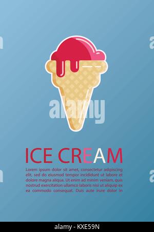 Gelato retrò vintage illustrazione vettore di fondo. Illustrazione Vettoriale